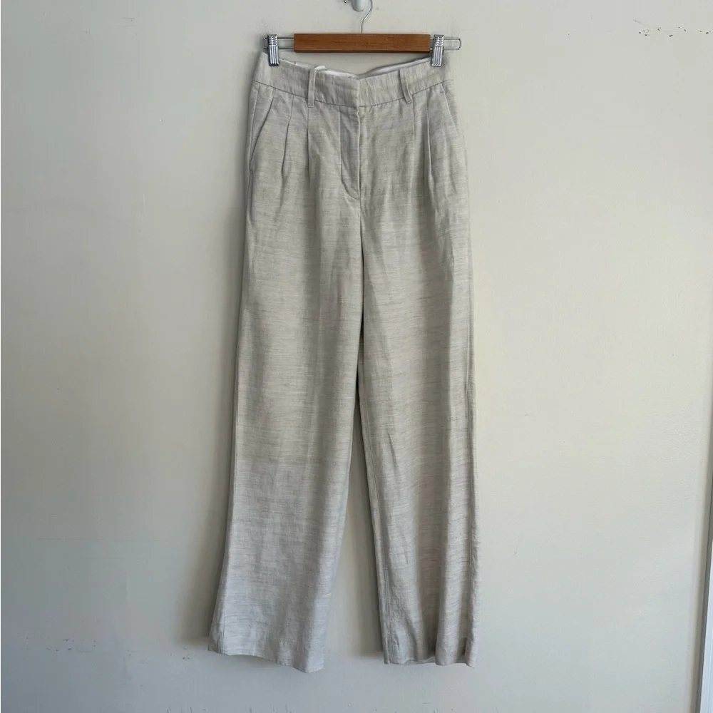NWT Aritzia The Effortless Pant Linen Natural Ecru 0 Short